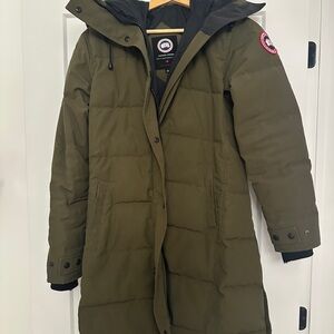 Canada Goose Olive Green Jacket with Black Accents